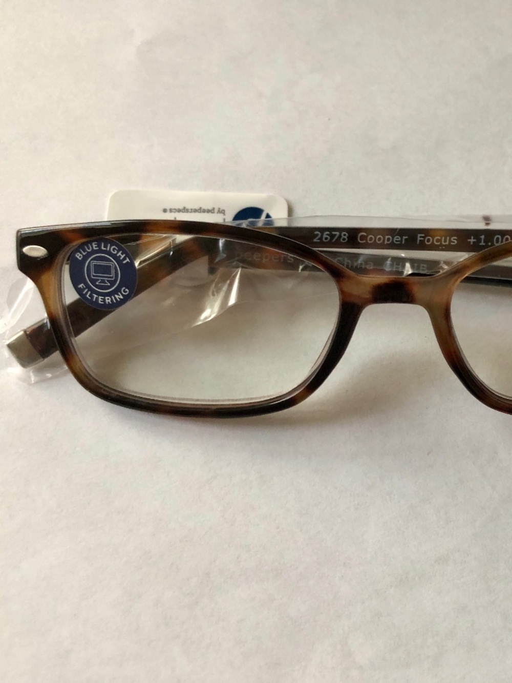 New Peepers Tortoise Unisex Skinny Reading Glasses +1.00